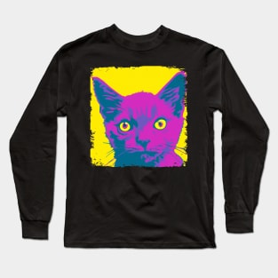 Korat Cat Pop Art - Cat Lover Gift Long Sleeve T-Shirt